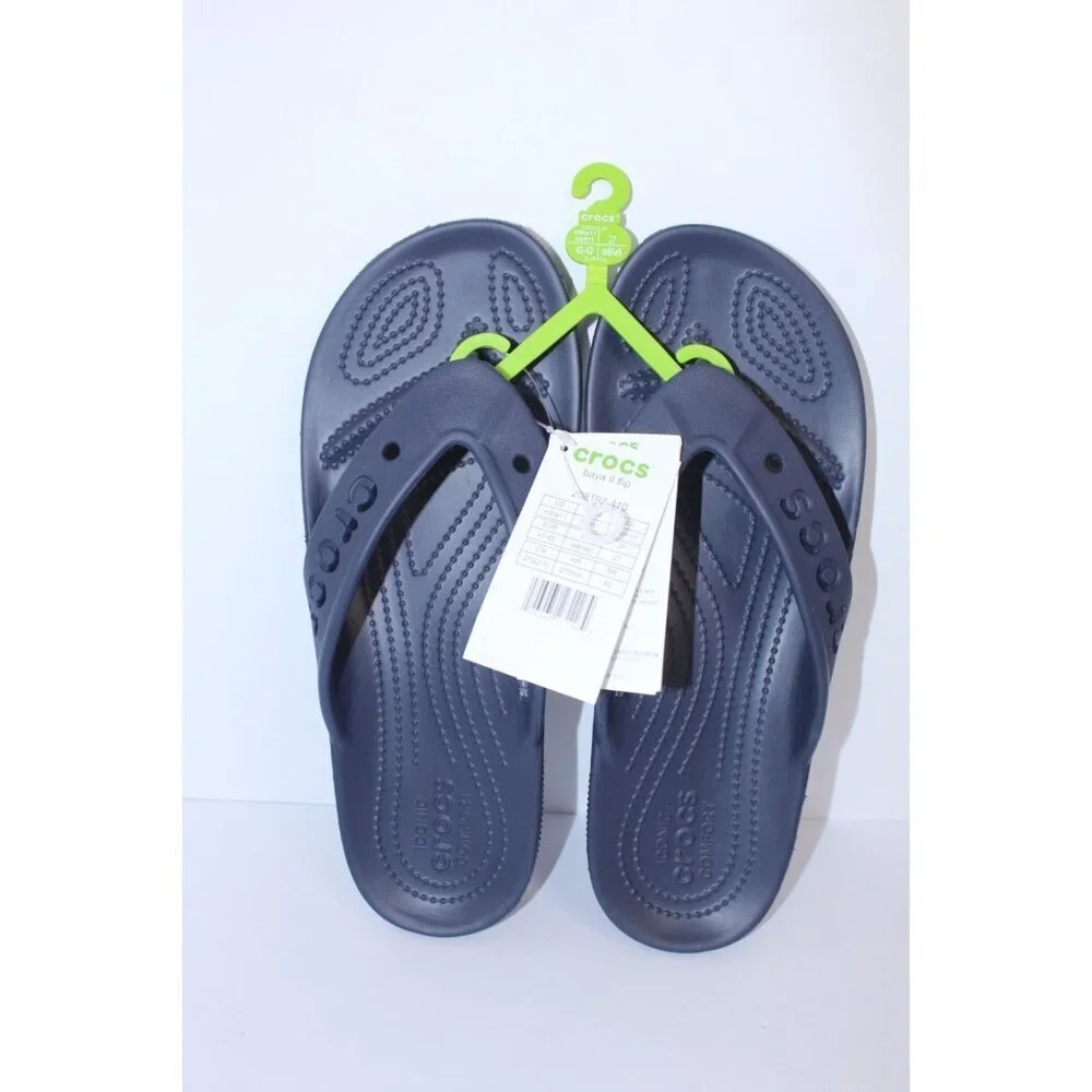 Crocs Adult Baya ll Flip Flop Sandals M6 W8 Blue‎ Iconic Comfort Slide On Casual